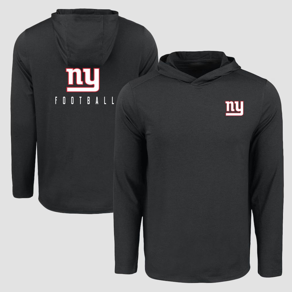 Men 2026 NFL New York Giants Hooded long sleeved T-shirt black 05->nfl t-shirts->Sports Accessory